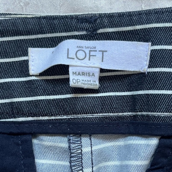 LOFT The Riviera Navy and Cream Striped Pants - Picture 5 of 8